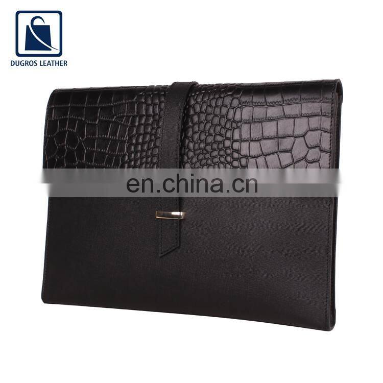 Eye Catching Deisgn Stylish Loop Closure Type Unisex Genuine Leather Laptop Slip