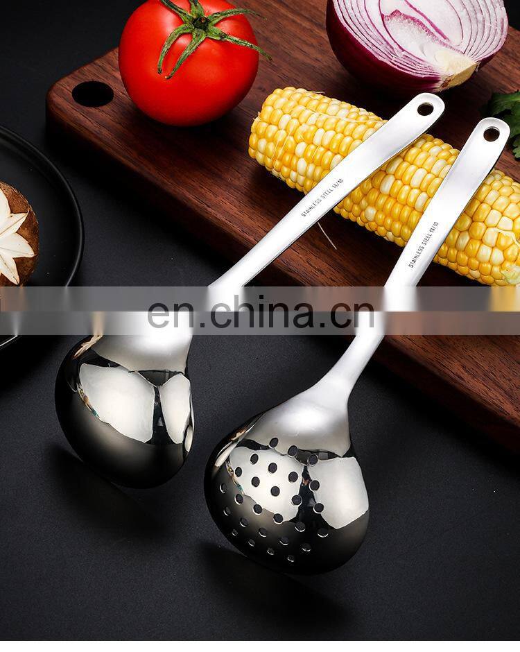 Amazon Hot Selling Slotted Spoon and Soup Ladle Set Kitchen Filter Spoon