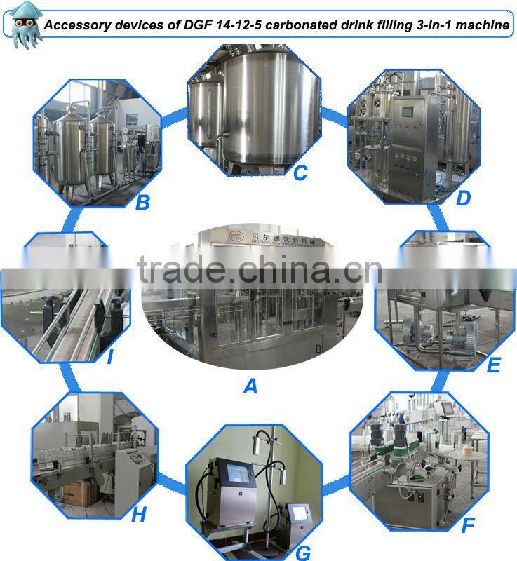 3000 bottles per hour carbonated soft drink filling machine