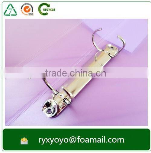 eco-friendly hard cover pp plastic a4 size 2d ring clip clear file folder