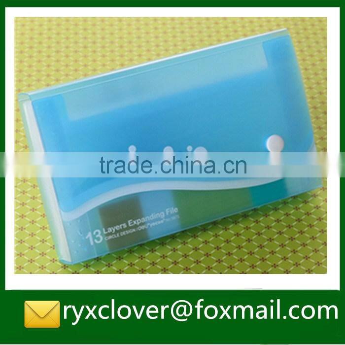 Small clear plastic expandable button file folders