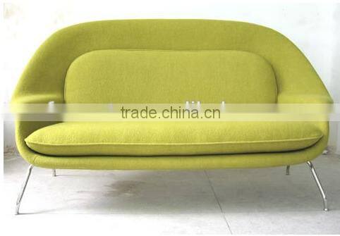 replica relaxing 2 seater fiberglass materail /love seat womb sofa by Eero Saarinen