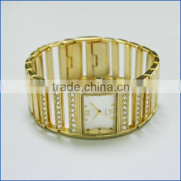 stainless steel pierced table for women with japan movt water resistant watch