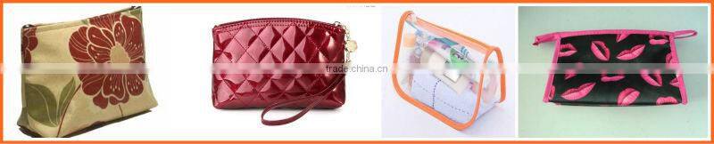 black patent leather cosmetic bag