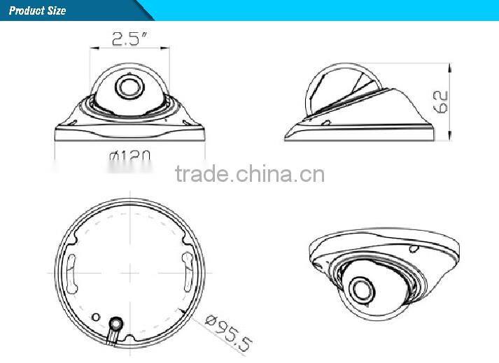 1/2.8" 2.0 megapixels Dome Camera IP Sony IMX322 CMOS H.264 2.0MP HD IP Color IR Mini Dome CCTV Camera