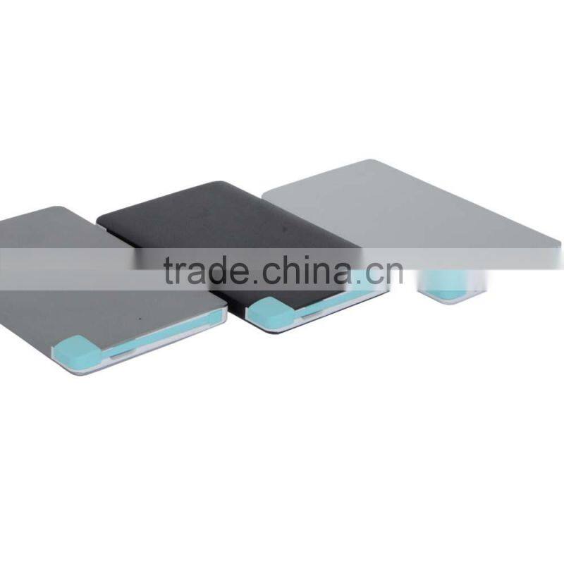 power bank with led charge indicator aluminium credit card power bank 2500mAh 3 in 1 power bank