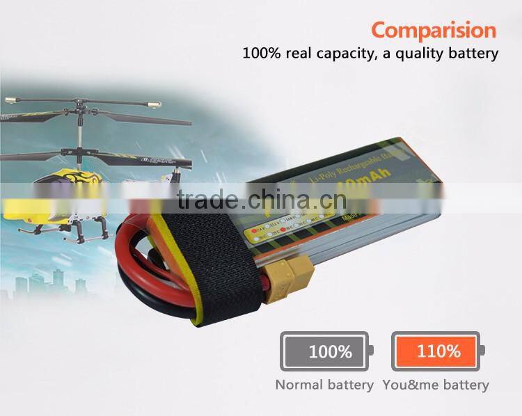 High discharge rate rechargeable battery 2200mah 7.4V