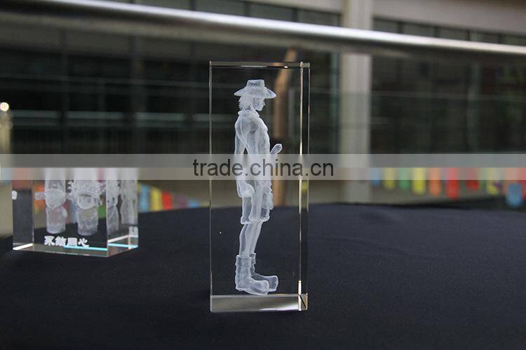3D Laser engraving Cartoon character image logo Crystal Decoration