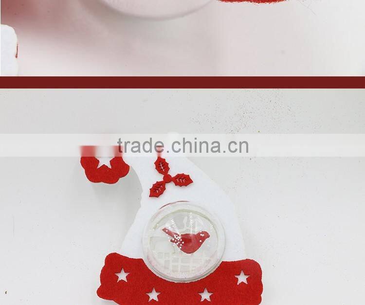 Plastic Clear Christmas Ball In Santa Hat Design Christmas Tree Hanging Ornaments Dropshipping Xmas Decoration
