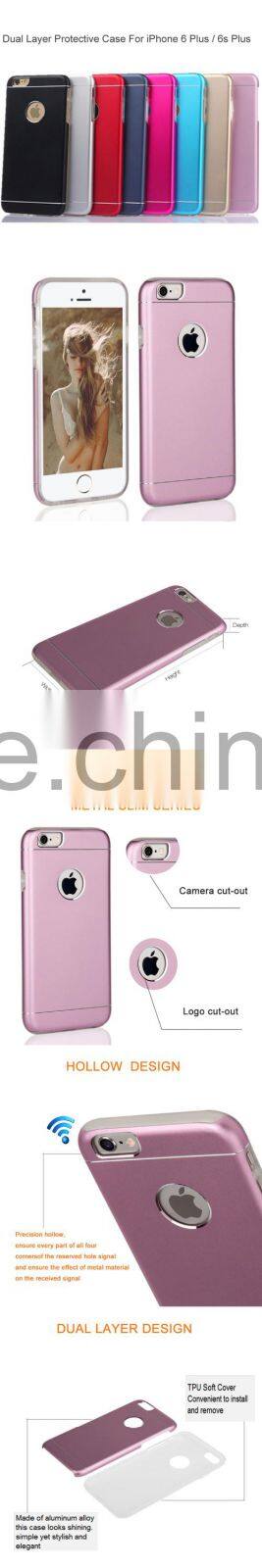 2016 Handphone case for iphone 6s plus ,5.5 inch perfectly fit dual layer aluminum + tpu case for iphone 6s plus