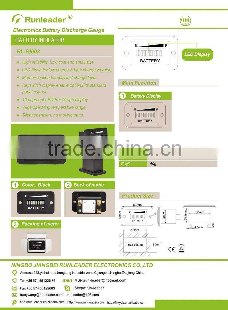 Led Battery Indicator 24V for Golf Kart