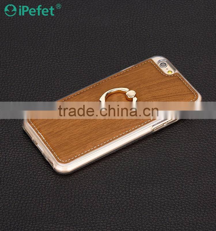 Finger Ring Holder TPU Phone Case For iPhone 6s, For iPhone 6 TPU+Leather Case with Ring Stand