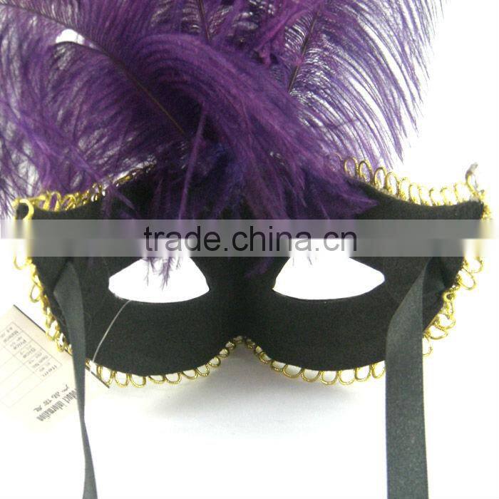 Hand Painted Mask For Easter With Feather Rhinestone Handmade