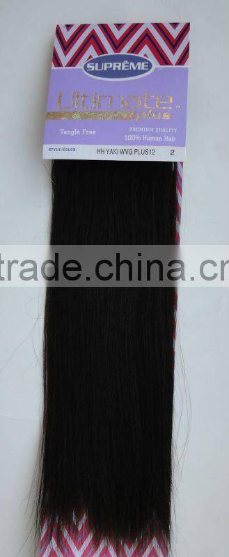 Wholesale Price 100% Remy Human Hair Yaki Weaving12''