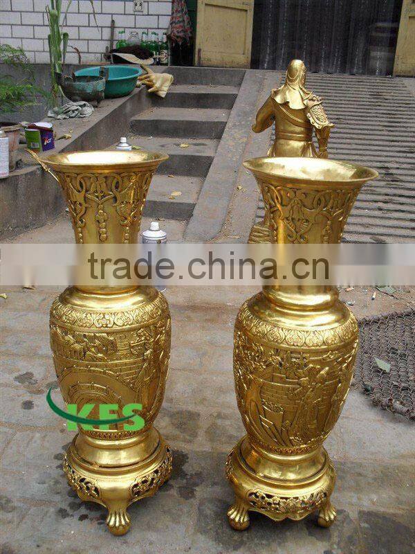 Bronze polished brass vase sculpture