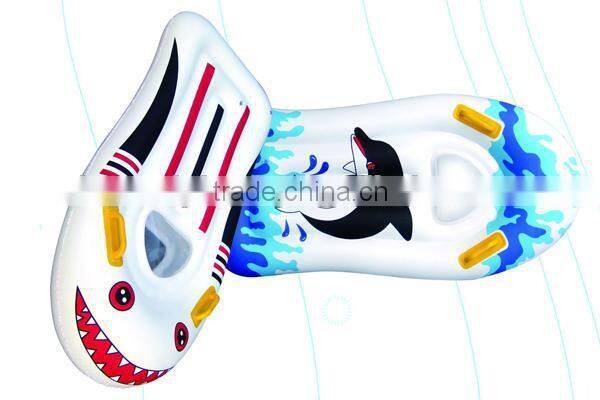 Inflatable wake surf board with window