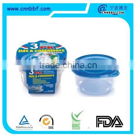 739ml 3 pack round plastic food container disposable tableware