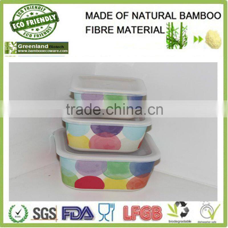 2016 new design bamboo fibre food storage boxes for berry/candy/dry food