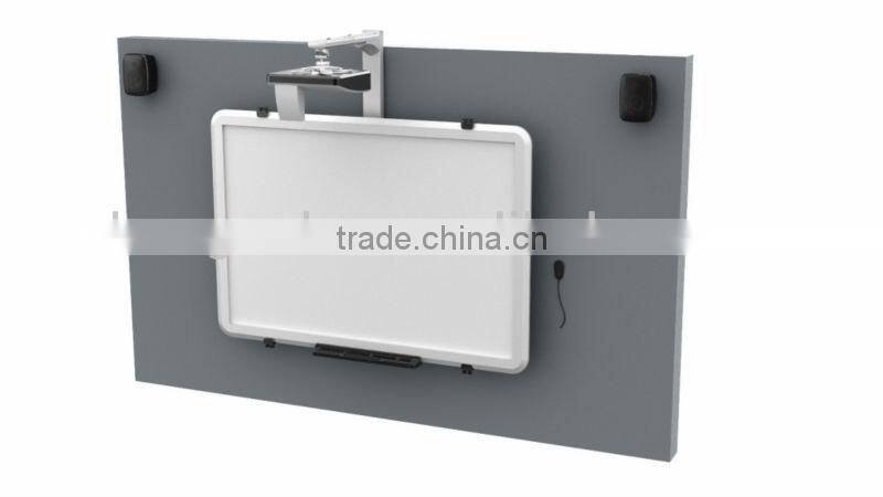 Power elevating wall mount interacitve whiteboard stand
