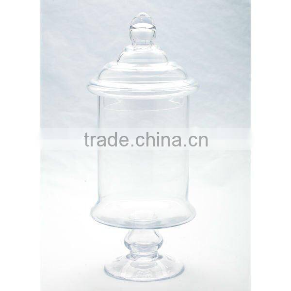 Clear Glass Candy Jar with Lid, Middle Size