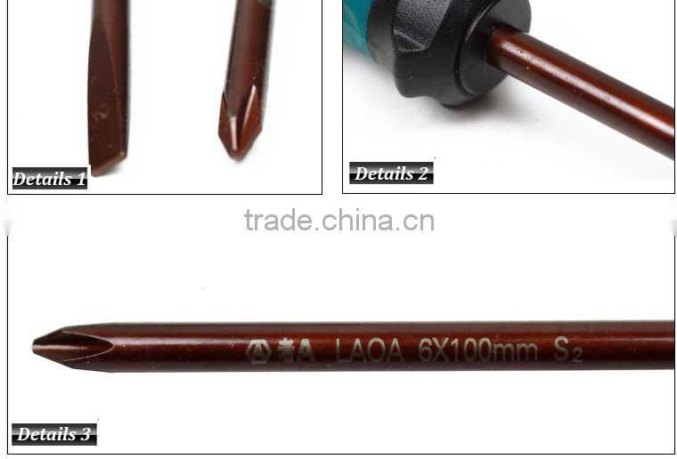 2pcs LAOA S2 material 6*150MM professional repair screwdriver