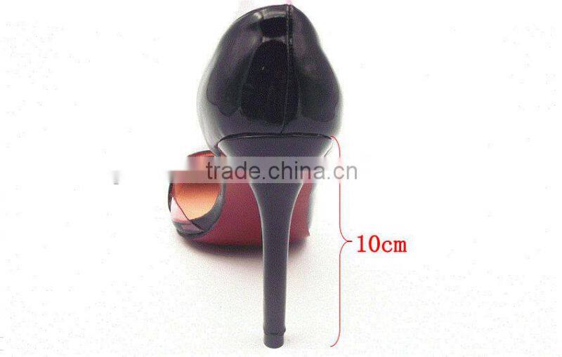 new fashion pointed toe sides empty high heel shoes with plastic