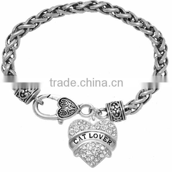 Genuine Austrian Clear Crystal DELTA ZATA SORORITY Charm Chain Link Bracelet