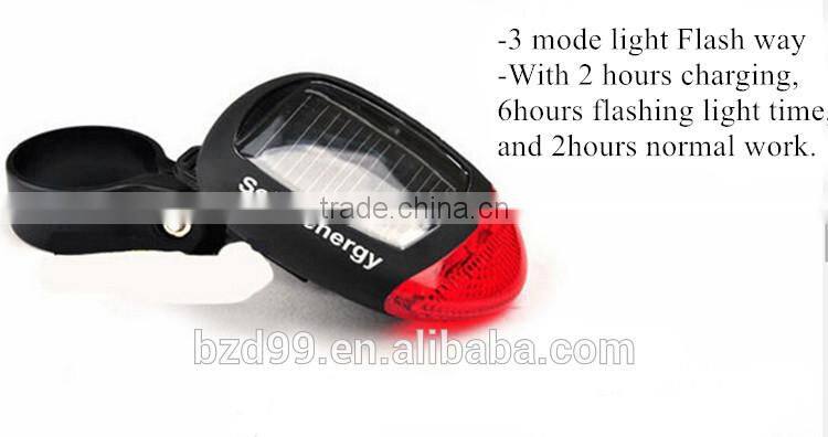 Ourdoor Mountain Bike Cycling Solar Energy Bicycle Tail Signal Light /Outdoor Cycling Equipment Applications Supplier