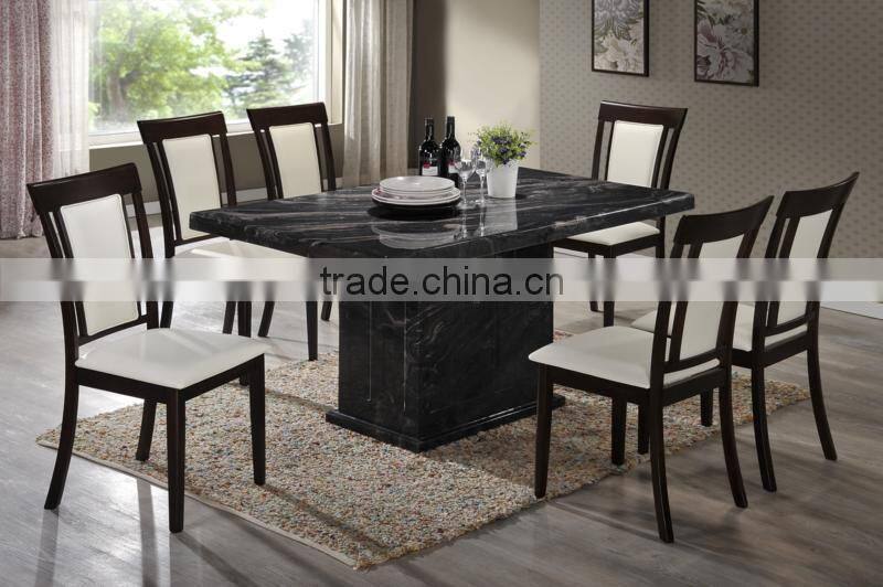 Latest Stainless Marble Top Table Cushion Solid Wood Chair for Restaurant