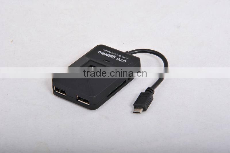 Micro USB 2.0 Hub OTG Card Reader Combo for Samsung I9500 I9220