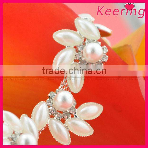 Hot sale pearl and crystal rhinestone cup chain for decorations WRC-201