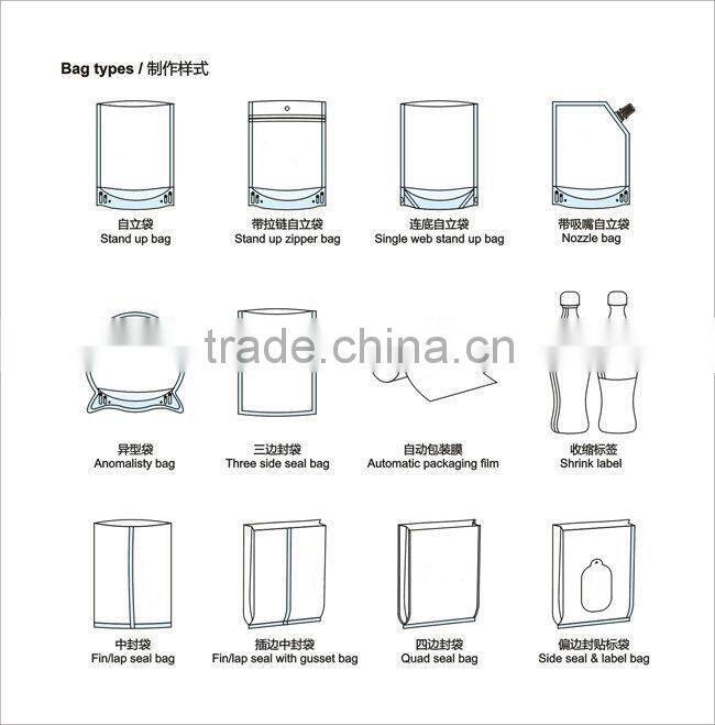 Food Industrial Use and Gravure Printing Surface plastic green coffee bean bag