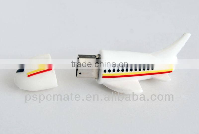 PVC plane shape usb flash pen drive for airlines gifts