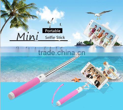 New products 2016 Mini Wired Selfie Stick telescopic baton Holder For Cell Phone