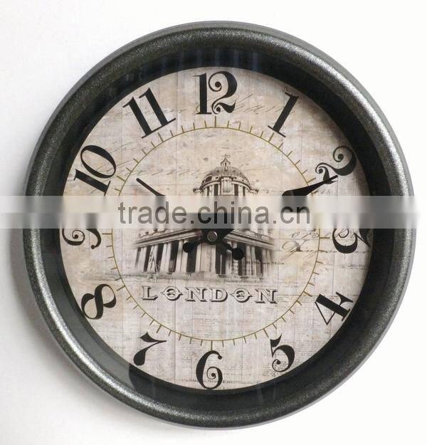 Dia 29 cm Rustic Round Metal Wall Clock