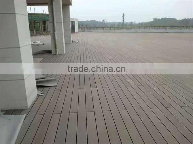 Grooved deck flooring for outdoor garden decoration