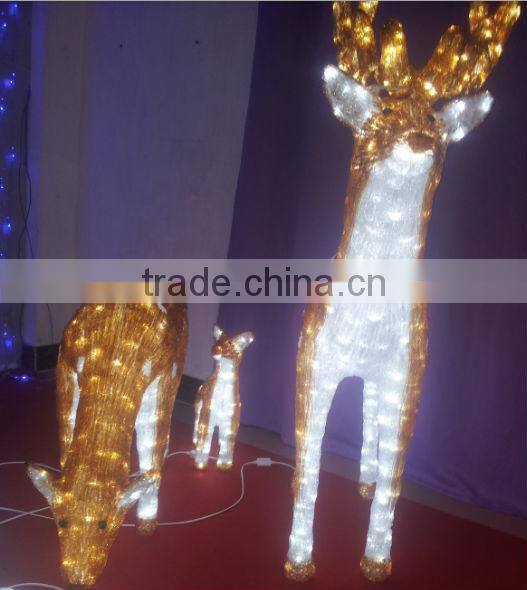 3D family set sika deer outdoor animals christmas lights motif light