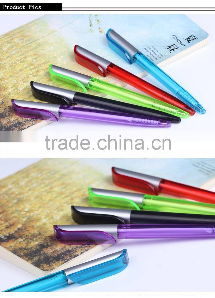 Cheap plastic disposable ballpoint pen for promotion with comfortable grip