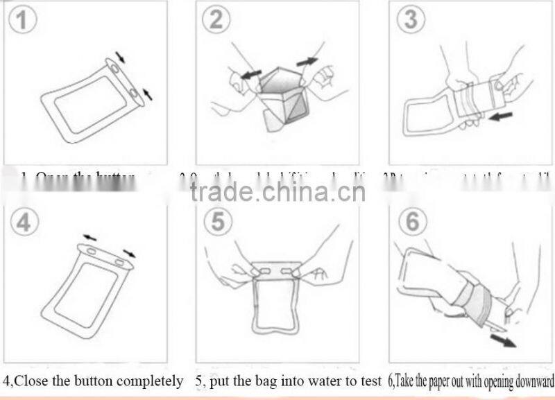 Premium quality armband waterproof bag case for iPhone 5S iPhone 6 with Audio cable