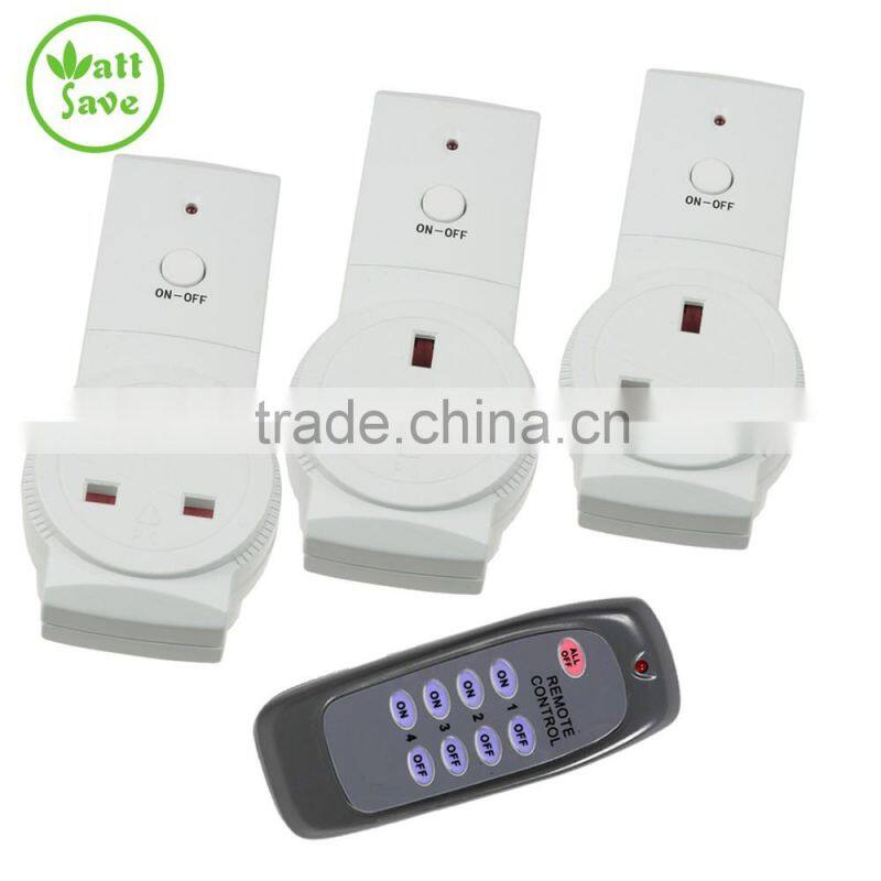 3+1 wireless UK plug remote control socekt switch