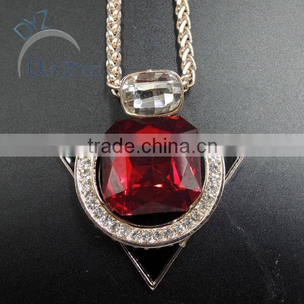 gold plated wholesale alloy necklace jewelry with crystal stone