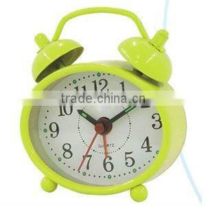 Cute Mini Alarm Clock, oval shape clock, metal clock bedside clock