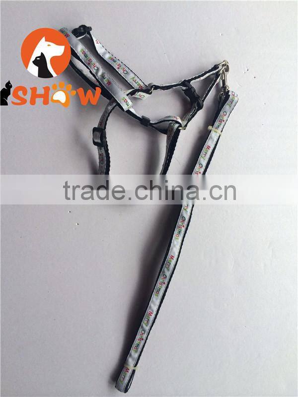 pet dog lead rope back leash set fabric back leopard print