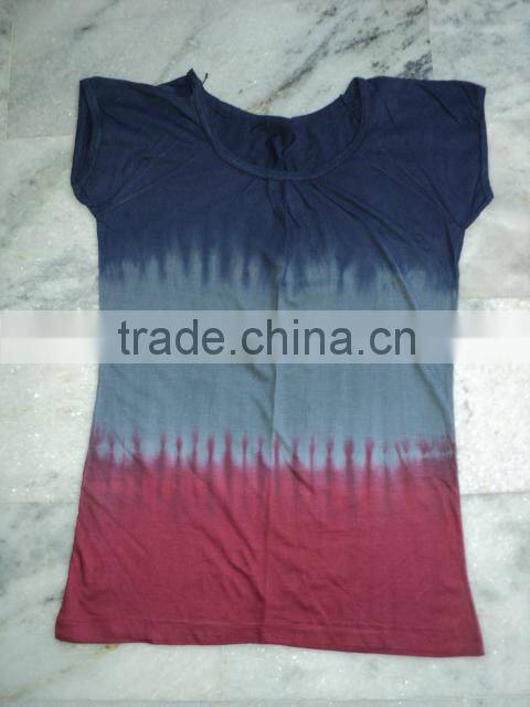 hand printed ladies t-shirts new stripes tie dye
