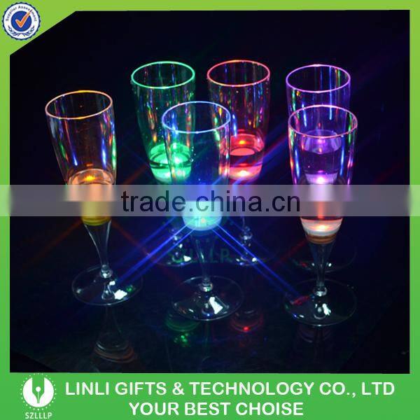 2016 Logo Printed Led Color Changing Flashing Champagne Cup