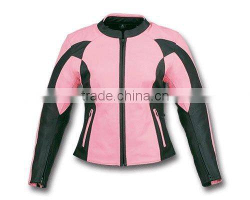 Ladies Fitted Leather Motorbike Jacket