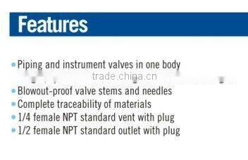 Block and Bleed valve 625 825 inconel monel hastelloy provided