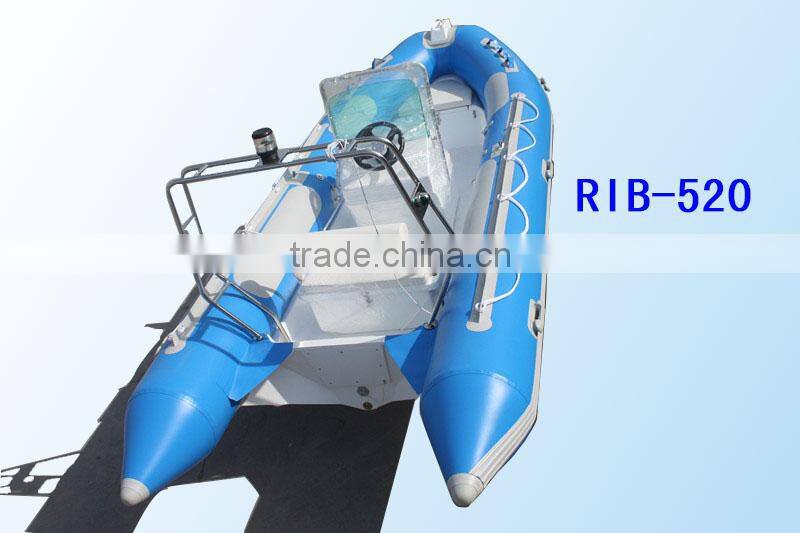RIB520 boat rubber boat inflatable boat rigid hull with CE