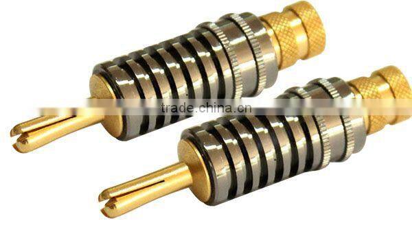 Banana plugs metal solder attachment red or black