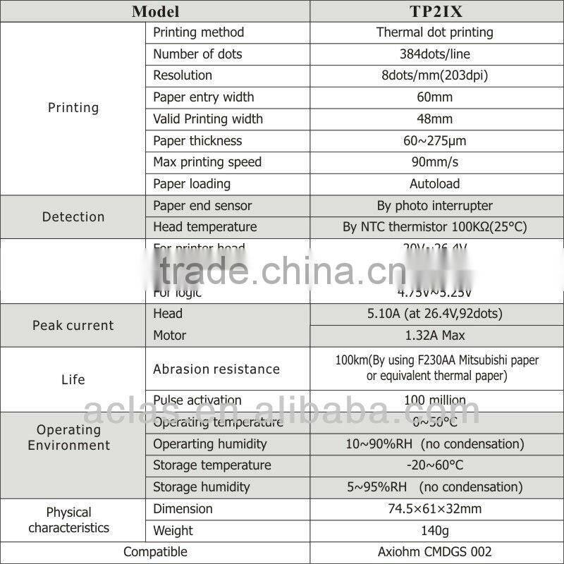 TP2IX portable thermal printer